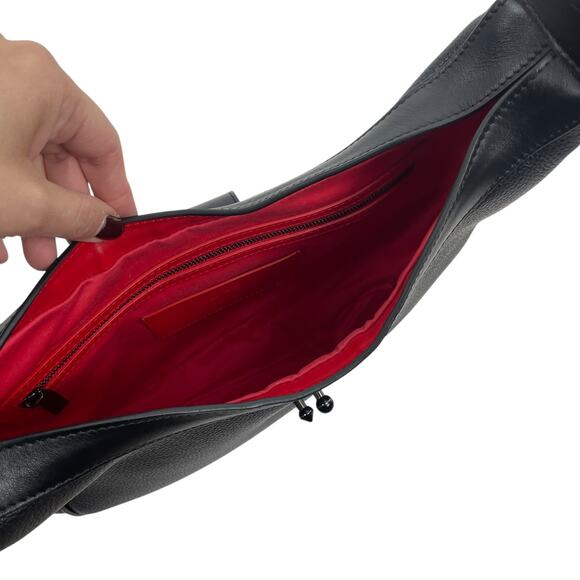 Christian Louboutin Carasky Small Empire Stud Leather Shoulder Bag Black - Picture 13 of 16